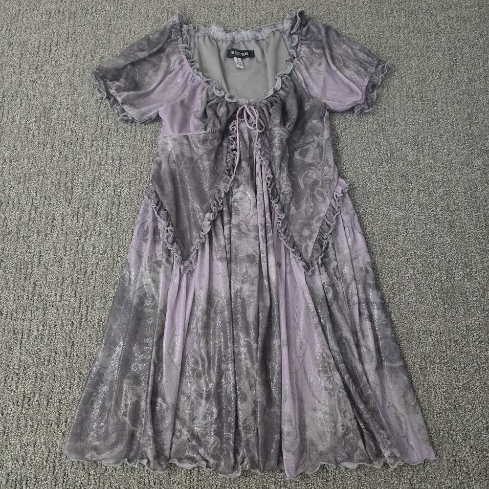 Urban Outfitters Fairycore Mesh Dress Gray Lilac Cottagecore Goth Size S
